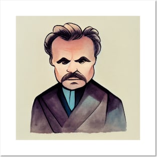 Friedrich Nietzsche portrait | Cartoon style Posters and Art